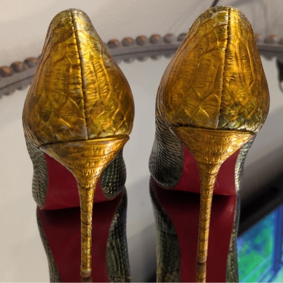 Christian Louboutin Iridescent Reptile Print So Kate Heel Size 41 - Picture 12 of 13